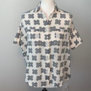 Madewell Button Down Short Sleeve Cotton Camp Shirt Womens XXS